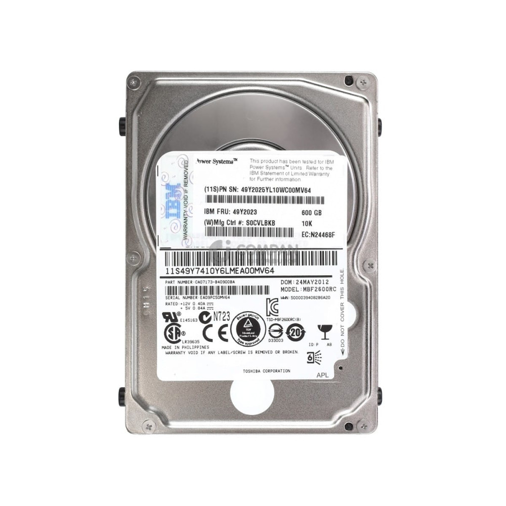 49Y2023 IBM HDD 600GB 10K SAS 6G 2.5" SFF FOR IBM POWER7 SERIES